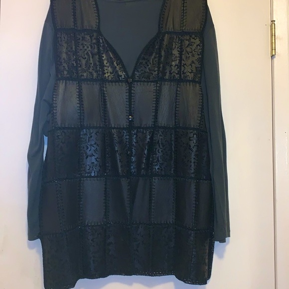 Vintage Leather and Crochet Vest - Picture 4 of 5